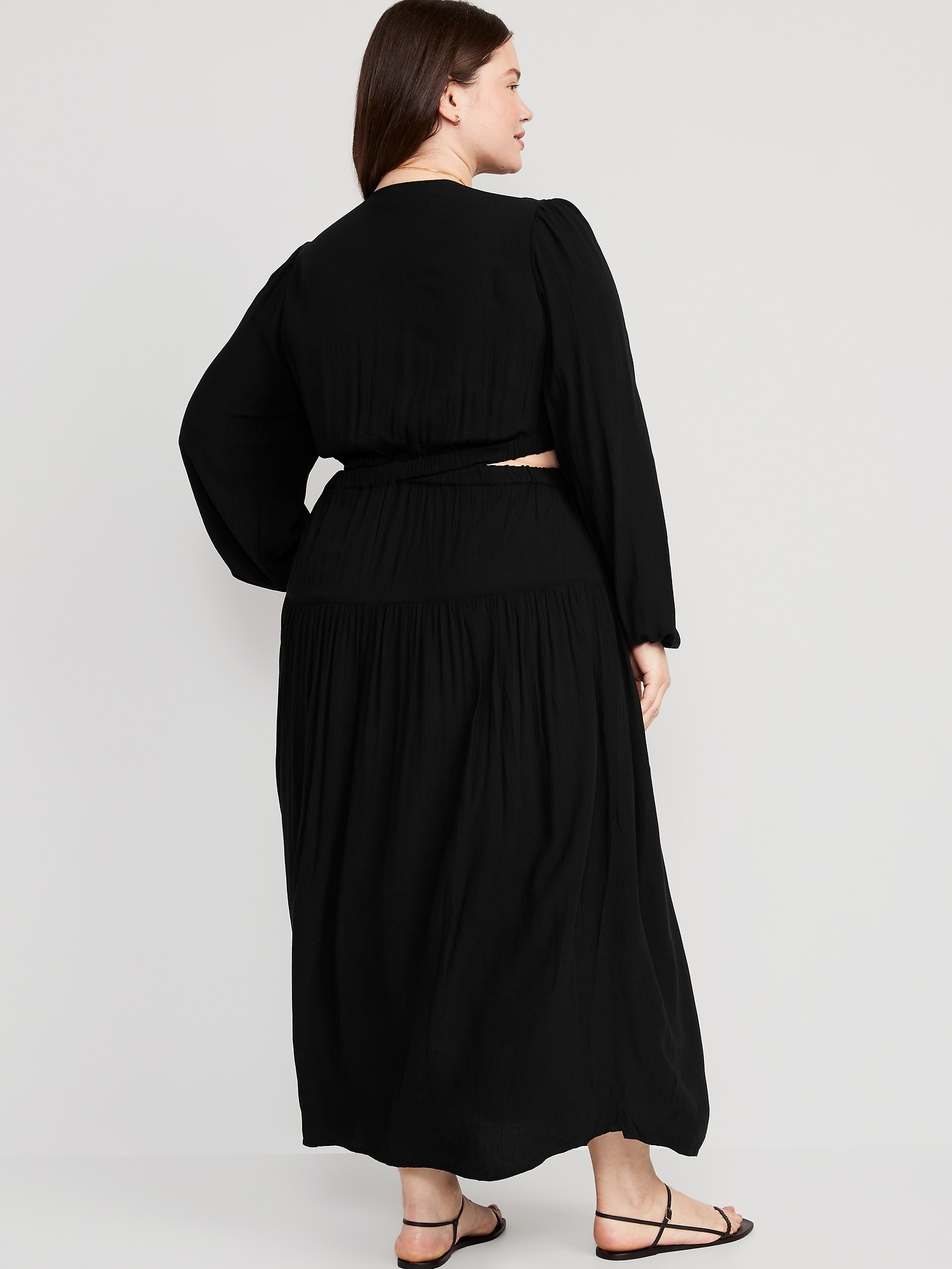 Waist-Defined Crepe Side-Cutout Maxi Dress for Women | Old Navy
