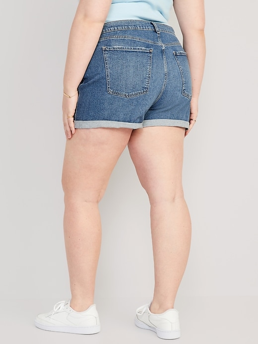 Image number 8 showing, Mid-Rise Ripped Boyfriend Jean Shorts -- 3-inch inseam