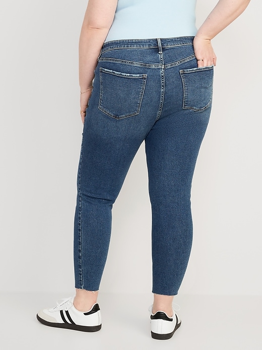 Image number 8 showing, Mid-Rise Rockstar Super-Skinny Cut-Off Ankle Jeans for Women
