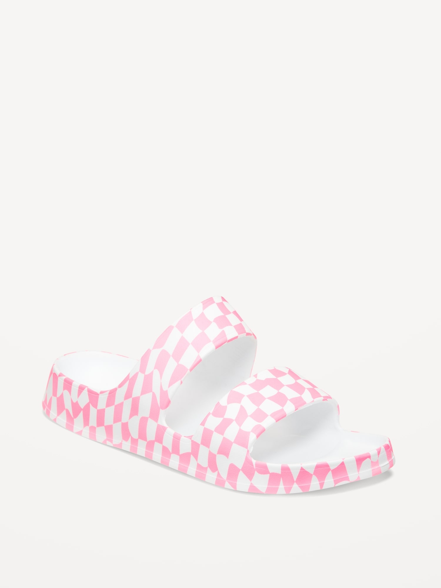 Vans slides hotsell checkerboard double strap