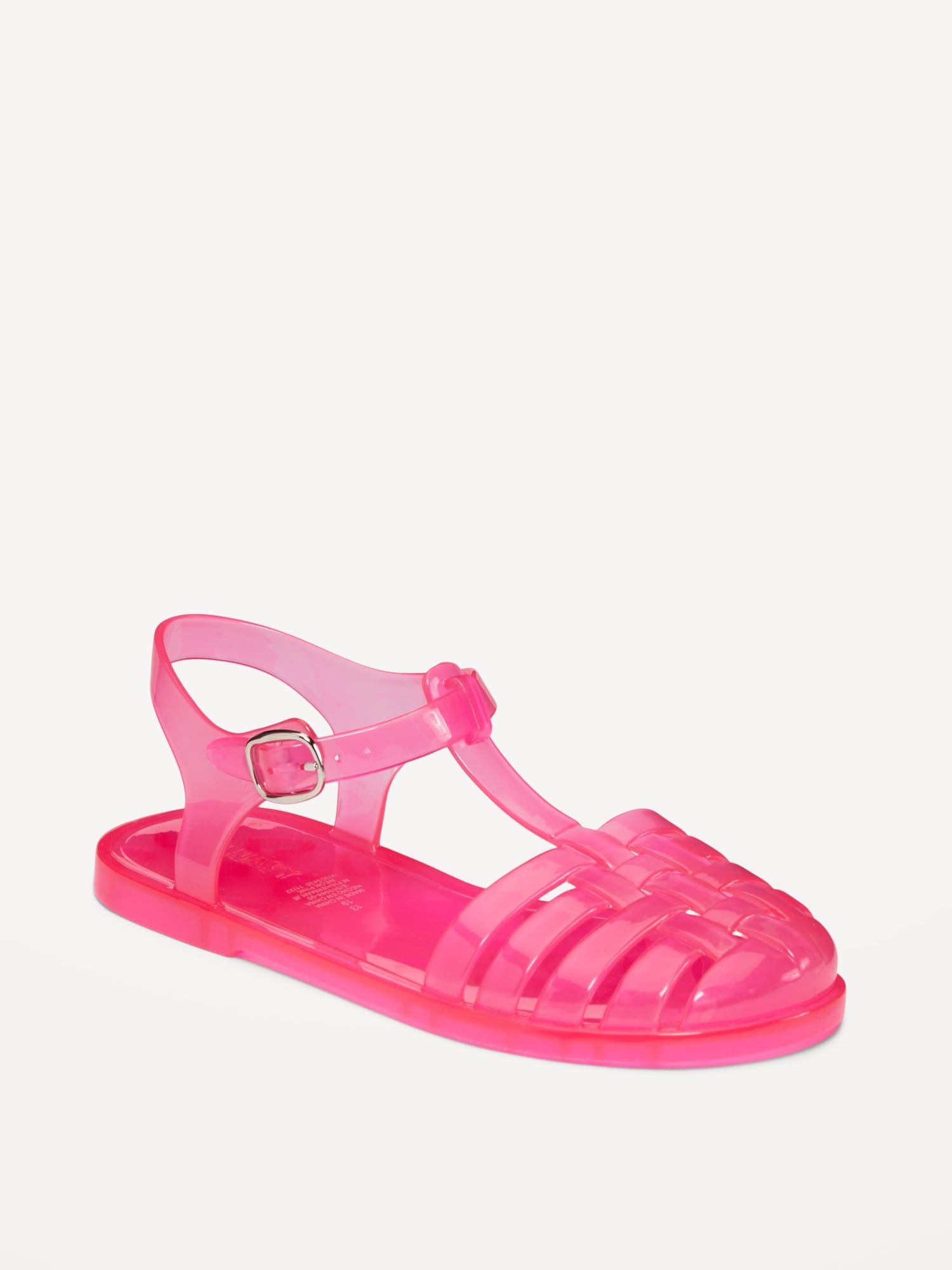 Old Navy Shiny-Jelly Fisherman Sandals for Girls pink. 1