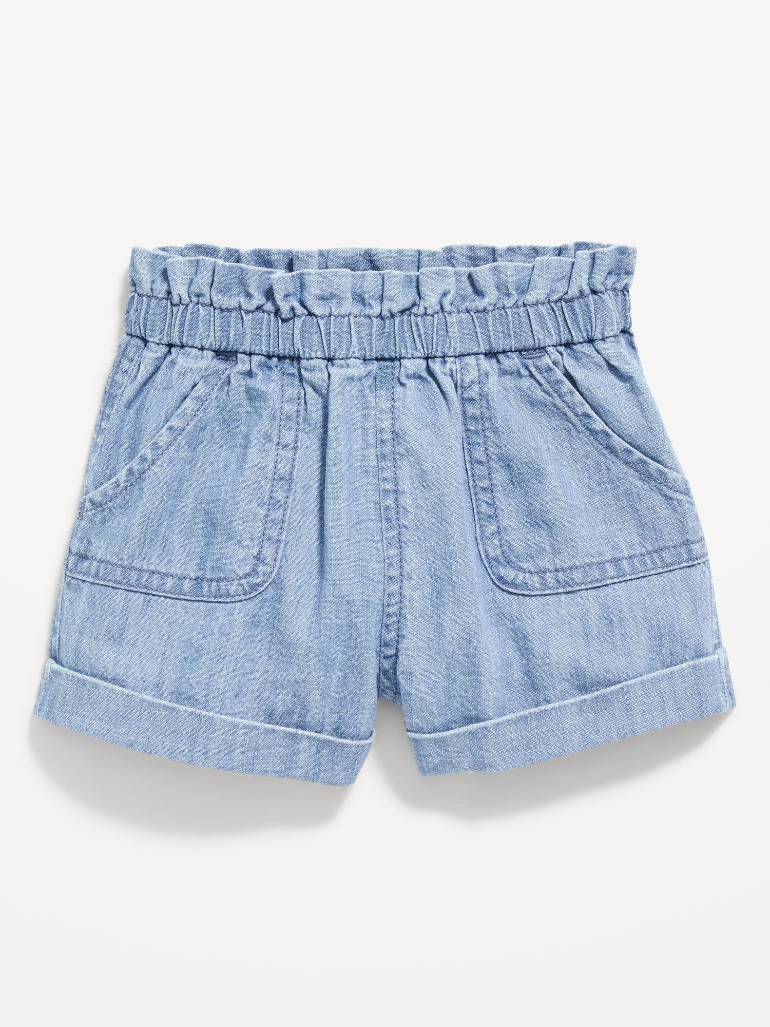 Old Navy High-Waisted Chambray Pull-On Utility Shorts for Baby blue. 1