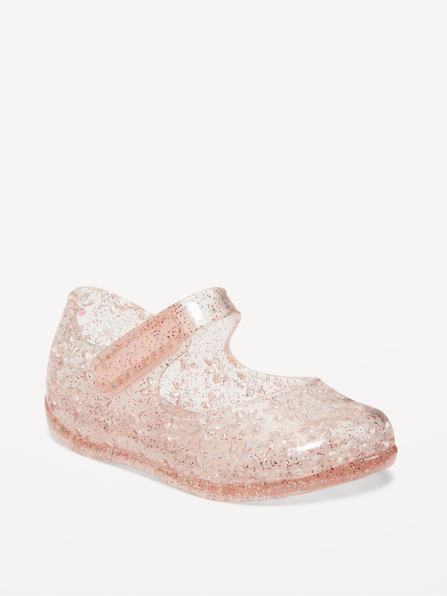 Old Navy Glitter-Jelly Mary-Jane Flats for Baby pink. 1