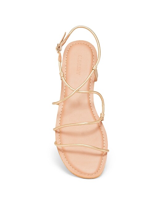 Image number 3 showing, Faux-Leather Asymmetric Strappy Sandals