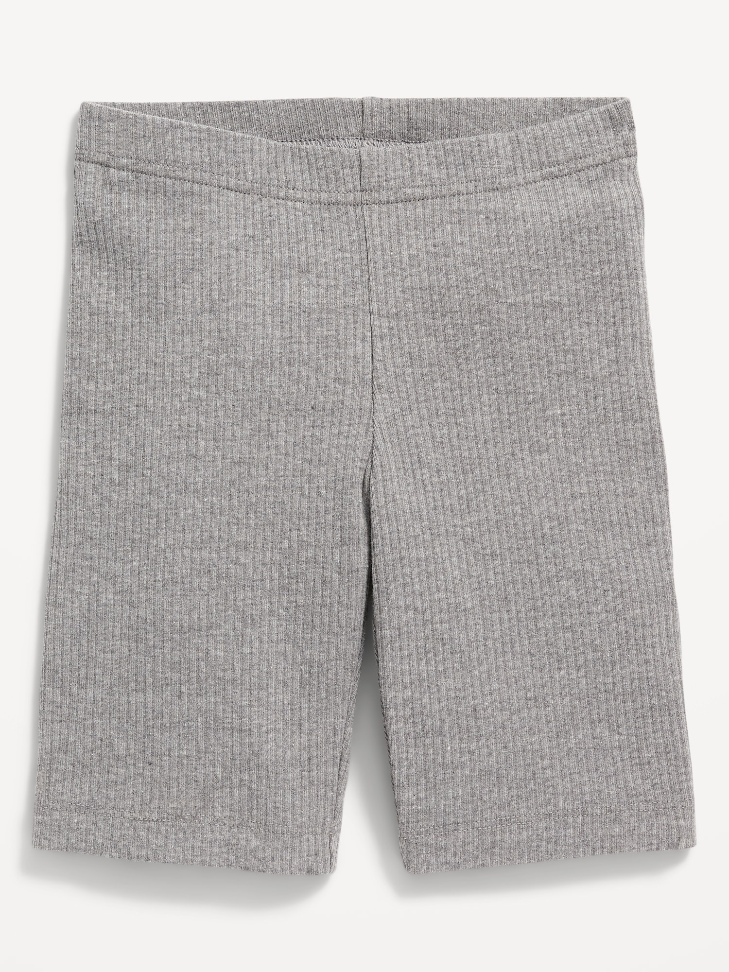 Old Navy Rib-Knit Long Biker Shorts for Girls gray. 1