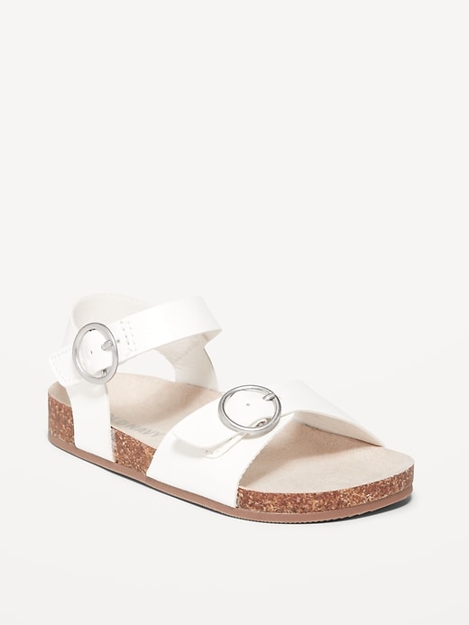 View large product image 1 of 4. Faux-Leather Buckle Sandals for Toddler Girls