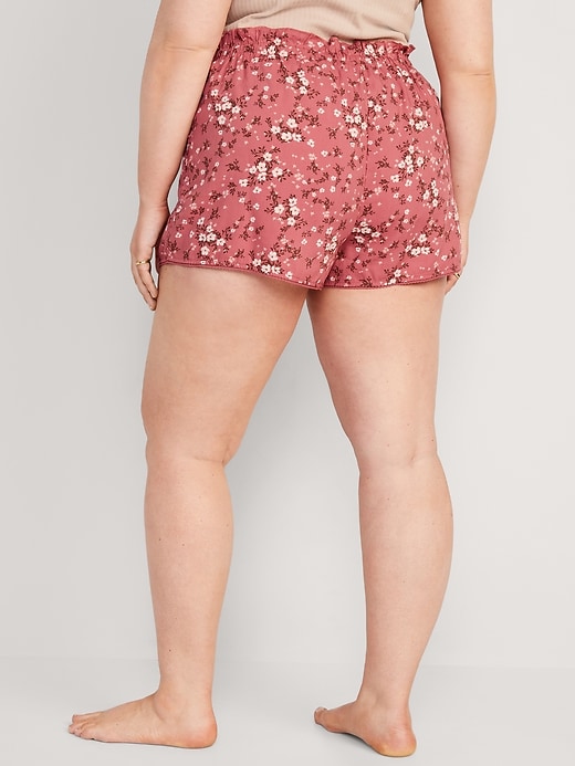 Image number 8 showing, High-Waisted Floral Pajama Shorts -- 3-inch inseam