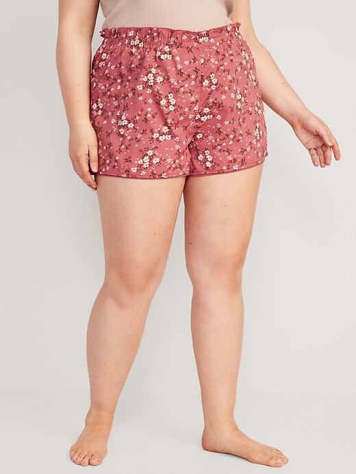 Image number 7 showing, High-Waisted Floral Pajama Shorts -- 3-inch inseam