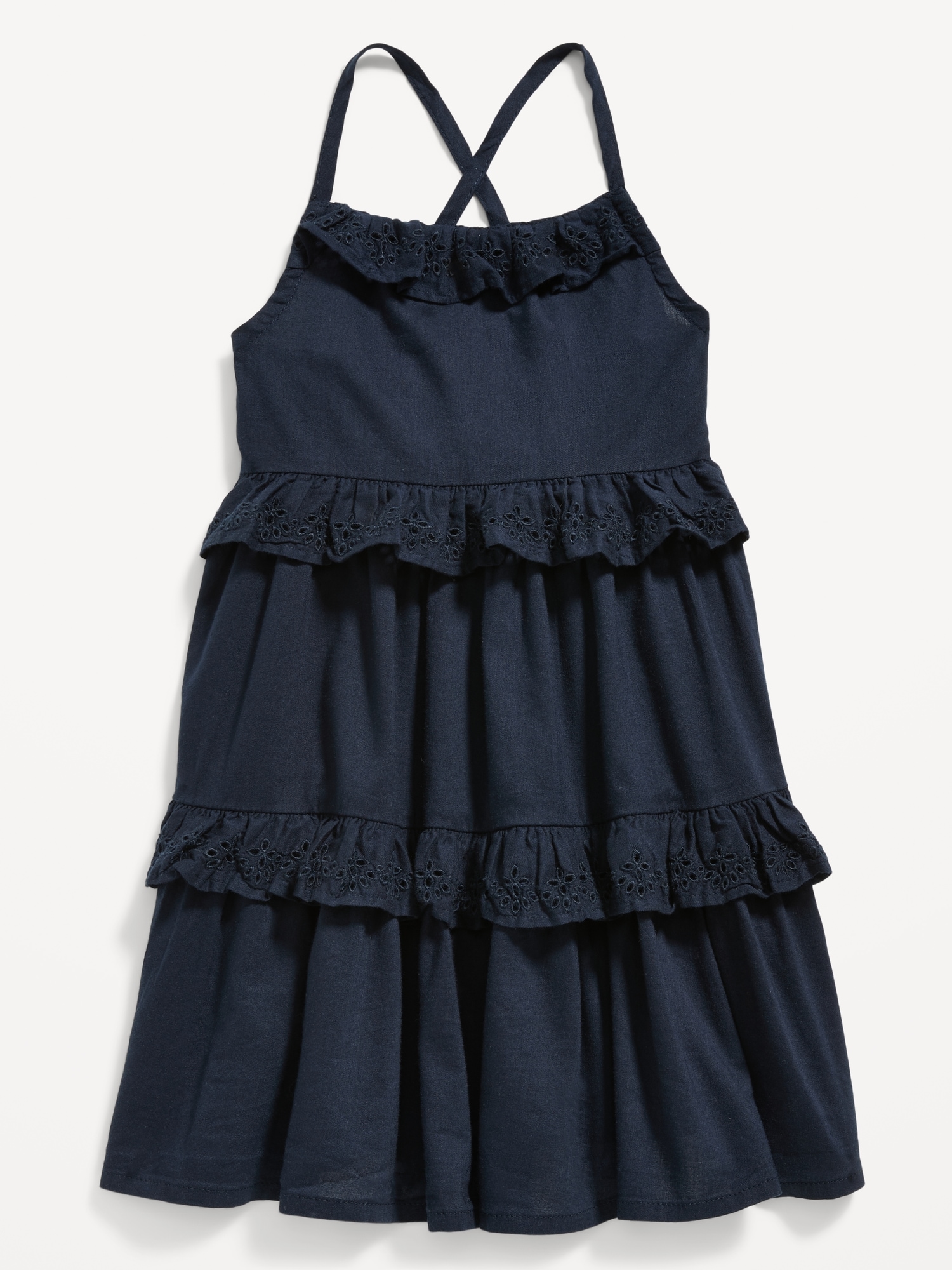 Sleeveless Printed Ruffle-Trim Swing Dress for Toddler Girls | Old Navy