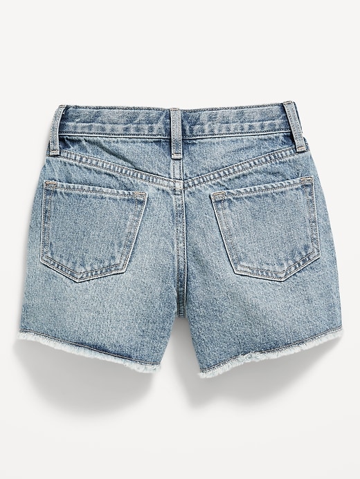 View large product image 2 of 2. High-Waisted Exposed-Pocket Jean Shorts for Girls
