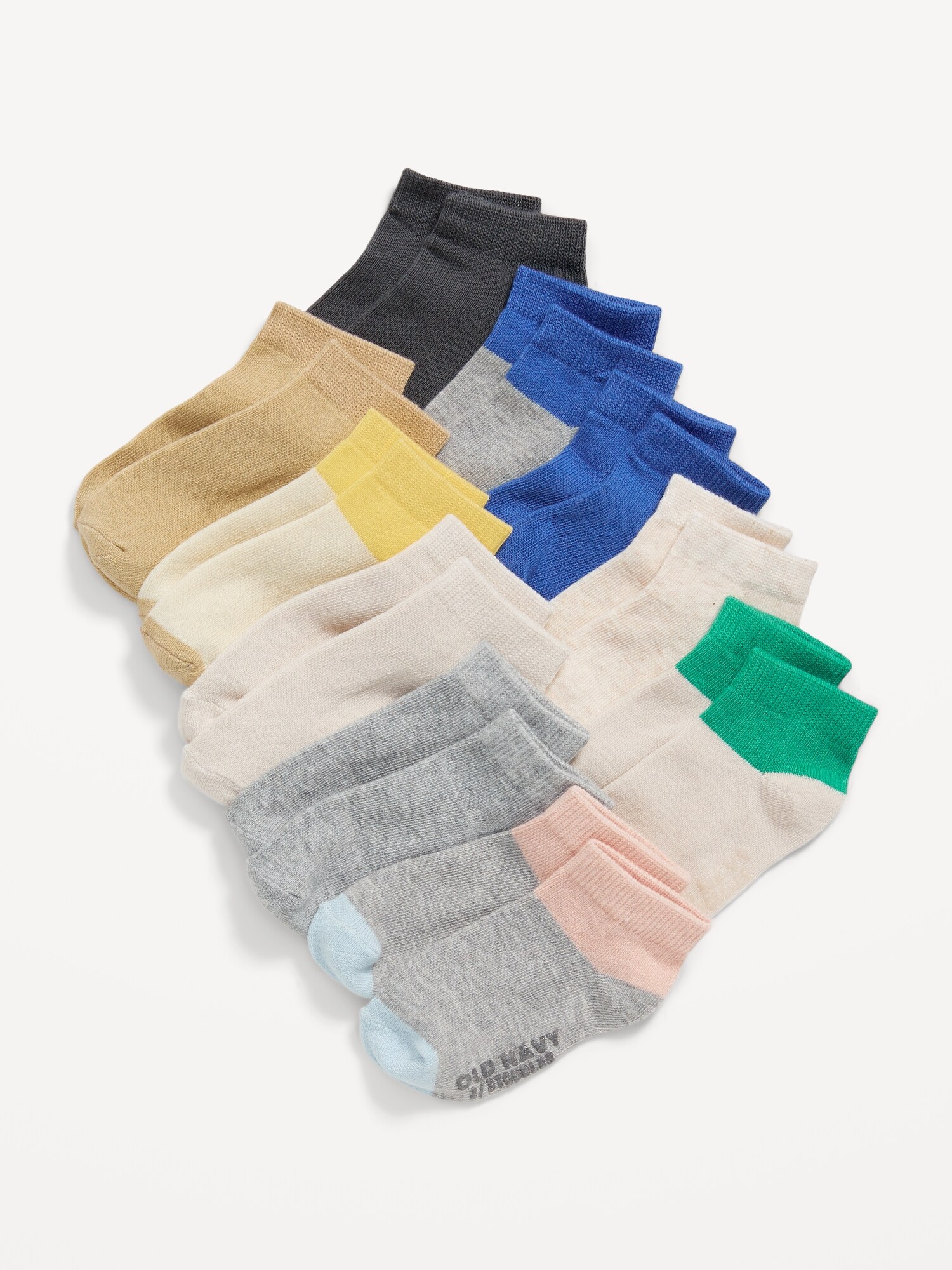 Old Navy Unisex 10-Pack Ankle Socks for Toddler & Baby multi. 1