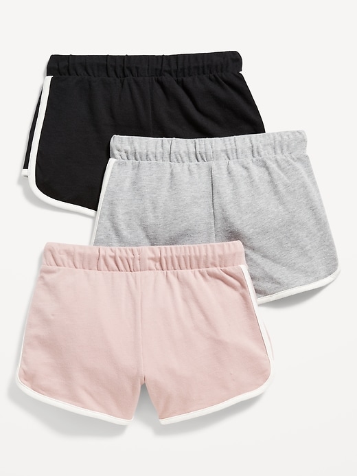 View large product image 2 of 2. French Terry Dolphin-Hem Cheer Shorts 3-Pack for Girls