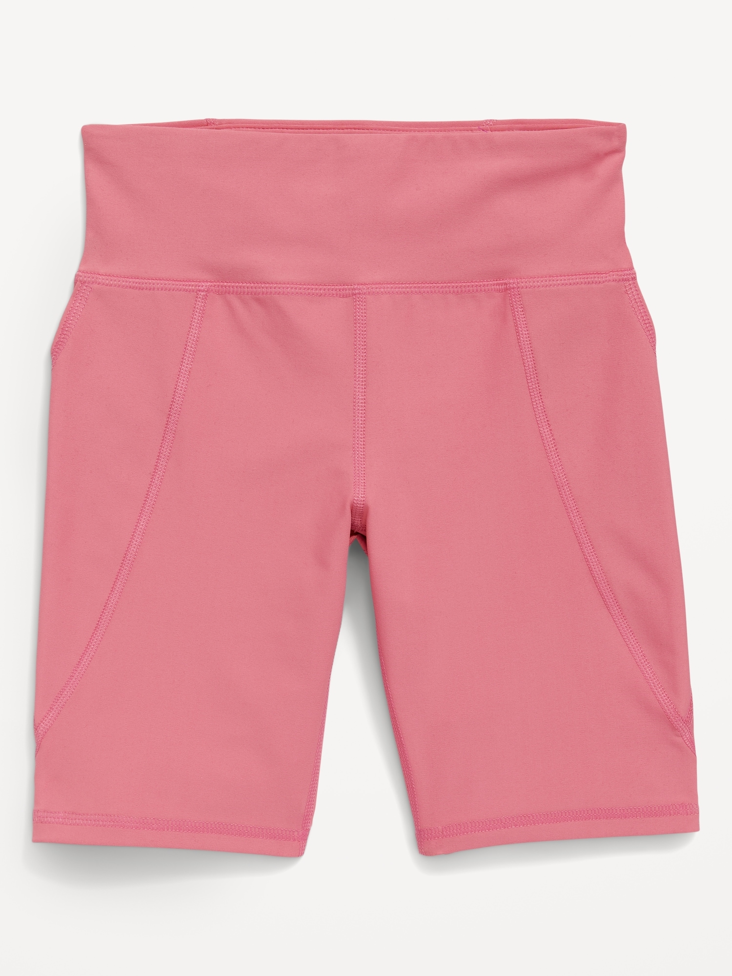 Old Navy High-Waisted PowerSoft Side-Pocket Biker Shorts for Girls pink. 1