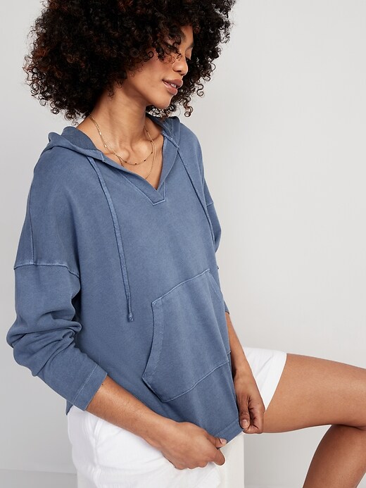 Image number 3 showing, French Terry Tunic Hoodie