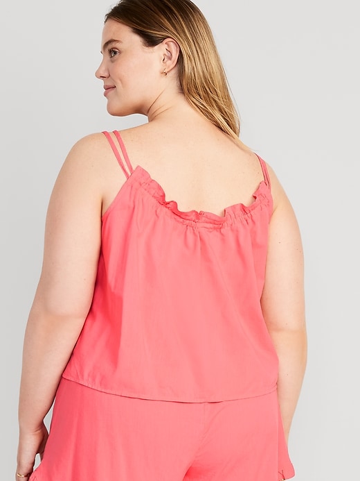 Image number 6 showing, Ruffle-Trimmed Double-Strap Cami Pajama Top
