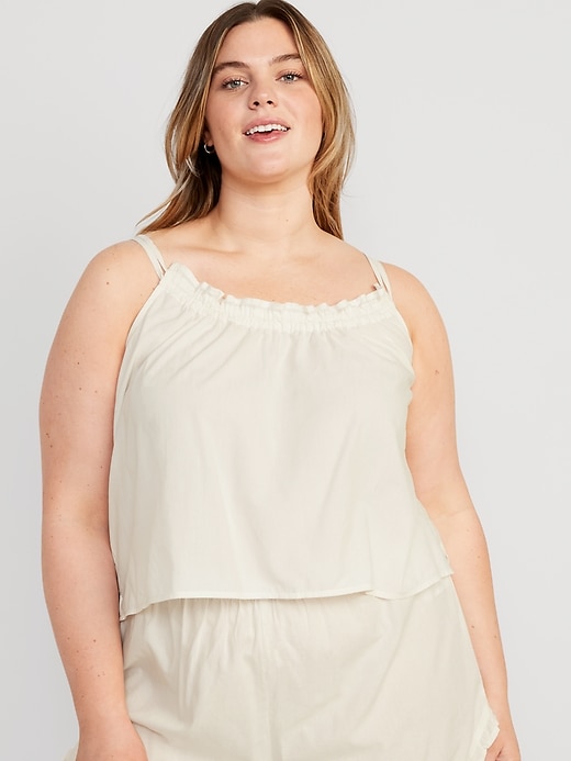 Image number 7 showing, Ruffle-Trimmed Double-Strap Cami Pajama Top