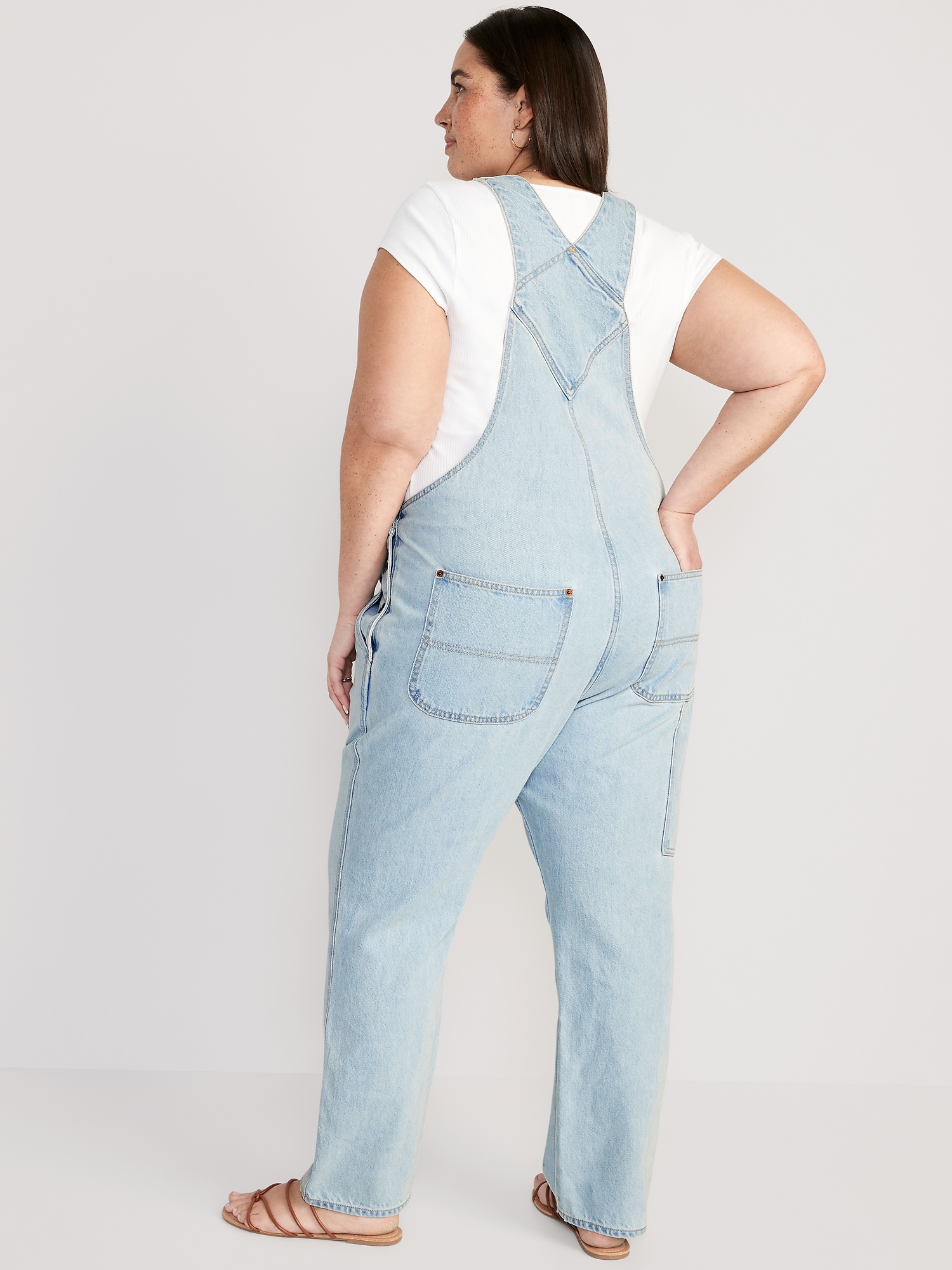 Slouchy Straight Non-Stretch Ankle-Length Jean Overalls for Women | Old ...