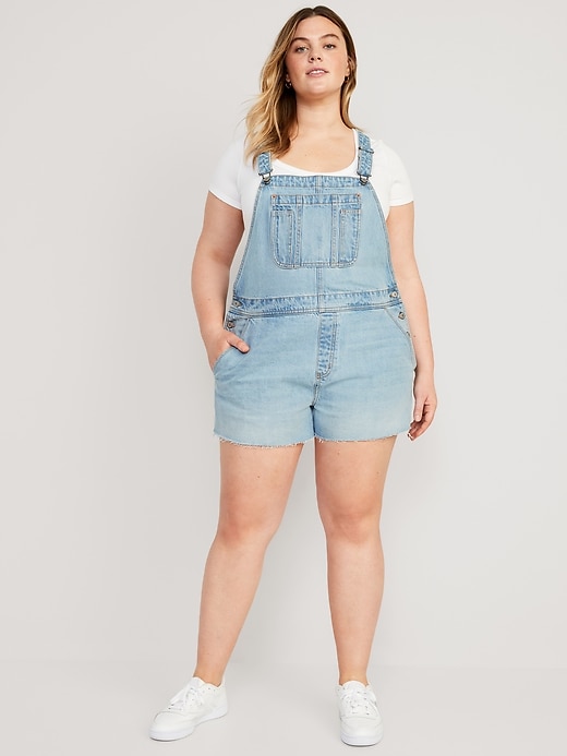 Image number 7 showing, Baggy Cut-Off Jean Shortalls -- 3-inch inseam