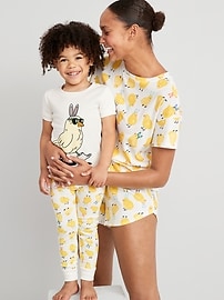 View large product image 4 of 4. Matching Gender-Neutral Snug-Fit Printed Pajama Set for Kids