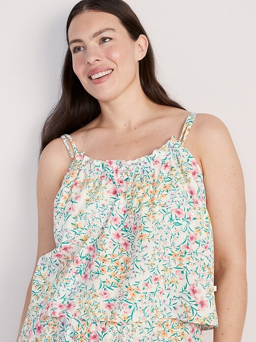 Ruffle-Trimmed Double-Strap Cami Pajama Top for Women | Old Navy