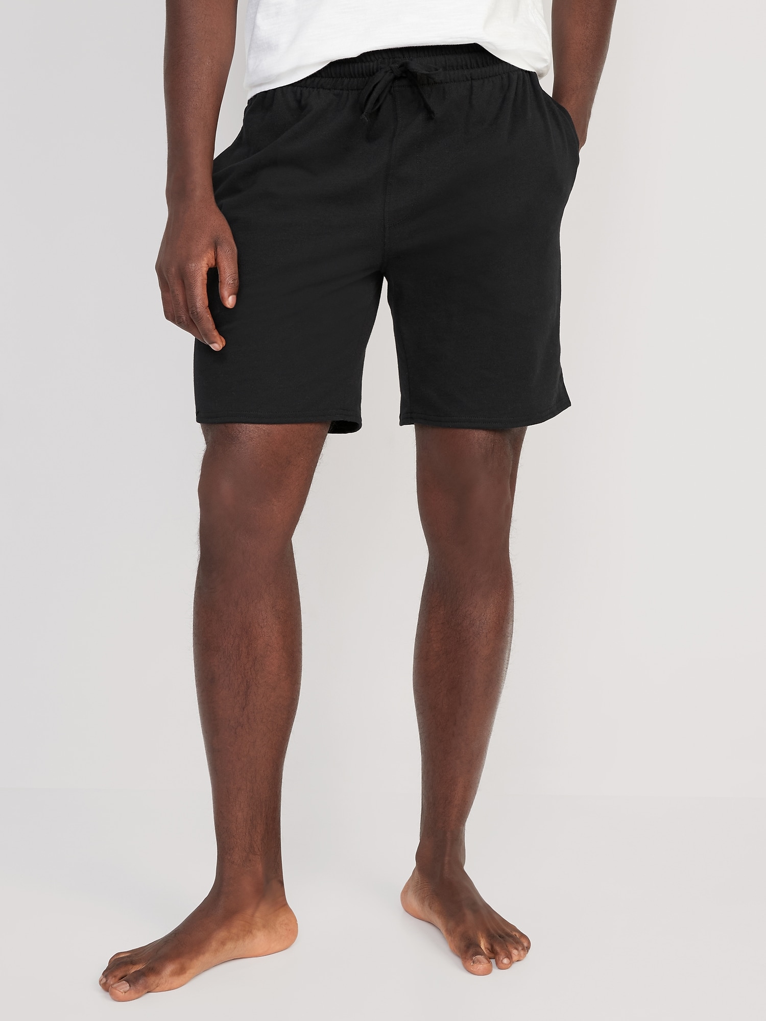 Old Navy Jersey-Knit Pajama Shorts for Men -- 7.5-inch inseam black. 1