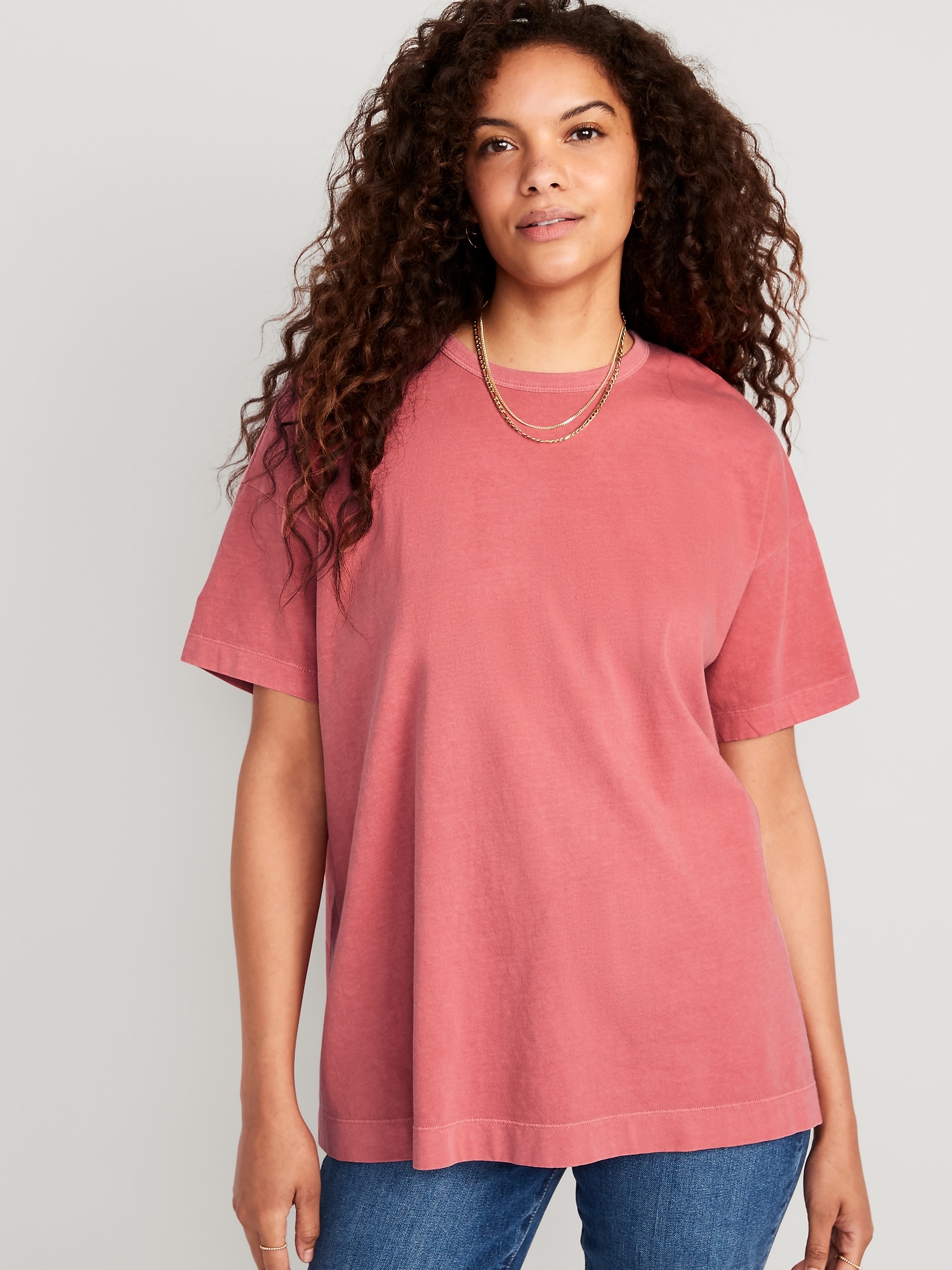 Old Navy Oversized Vintage Tunic T-Shirt for Women pink. 1