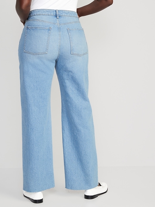 Curvy Extra High-Waisted Cut-Off Wide-Leg Jeans for Women | Old