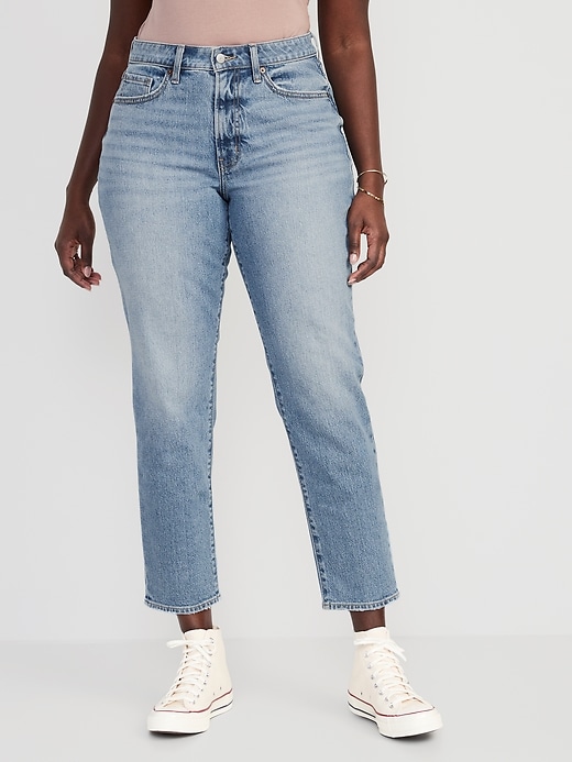 Image number 4 showing, Curvy High-Waisted OG Straight Ankle Jeans