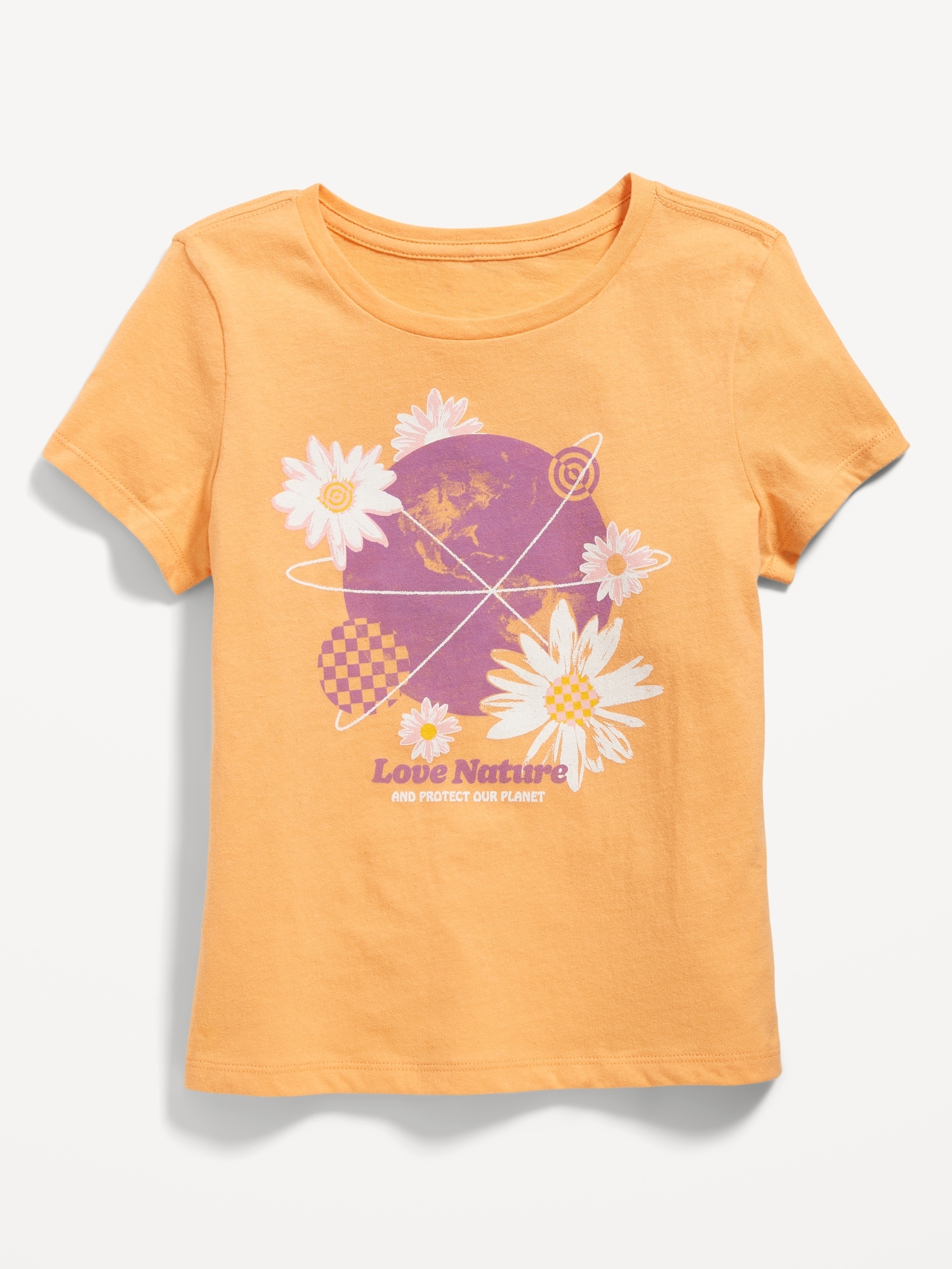 Old Navy Short-Sleeve Graphic T-Shirt for Girls orange. 1