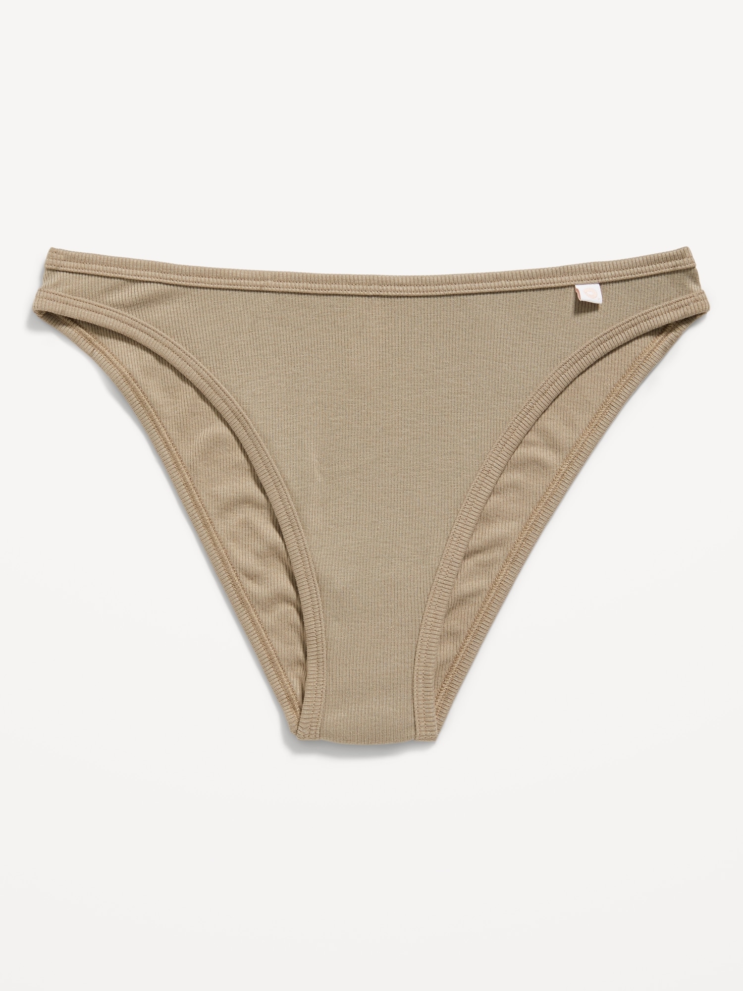Old Navy High-Waisted French-Cut Rib-Knit Bikini Underwear for Women beige. 1