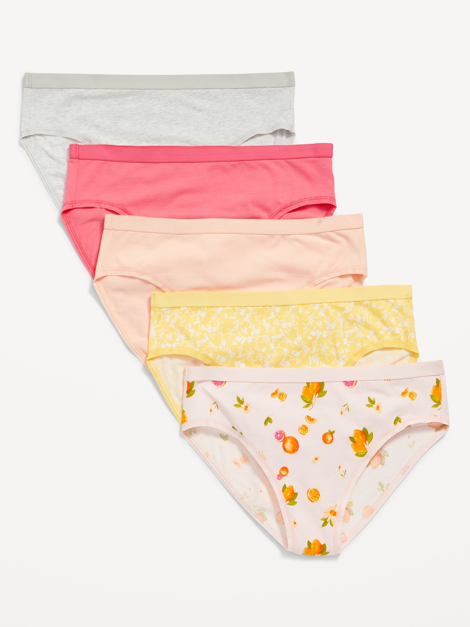 Old Navy High-Waisted Cotton Bikini Underwear 5-Pack for Women yellow. 1