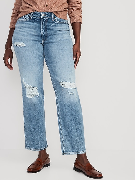 Image number 5 showing, Curvy High-Waisted OG Loose Ripped Jeans