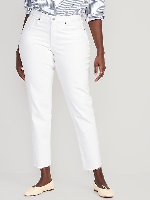 Image number 5 showing, Curvy High-Waisted OG Straight Cut-Off Jeans