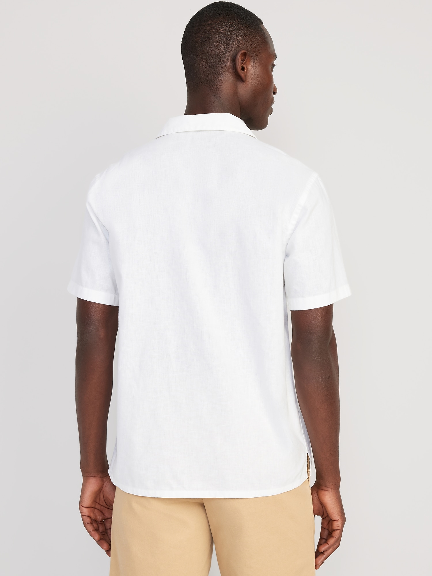 Short-Sleeve Linen-Blend Camp Shirt for Men | Old Navy