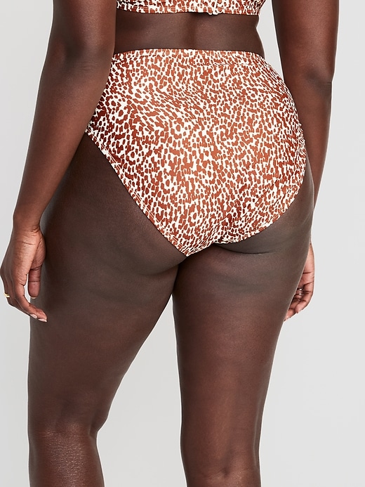 Image number 6 showing, Mid-Rise Printed O-Ring French-Cut Bikini Swim Bottoms