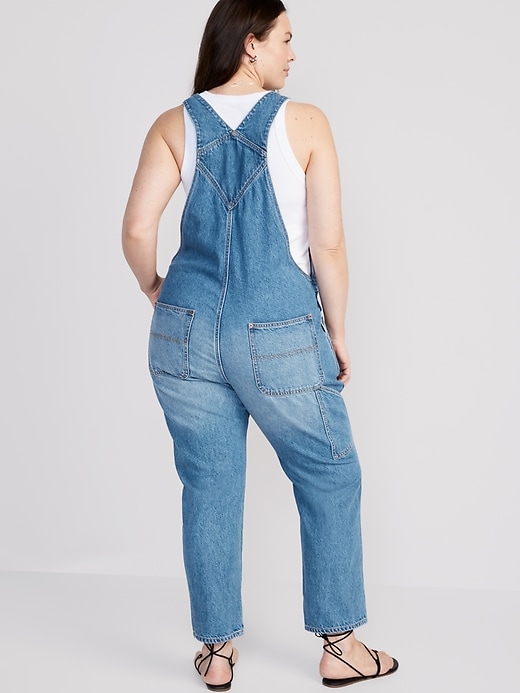 Image number 8 showing, Slouchy Straight Ankle Jean Overalls