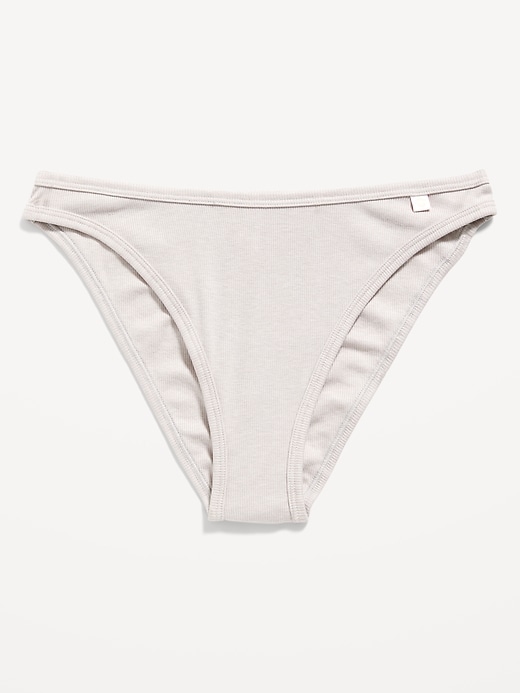 Image number 1 showing, High-Waisted French-Cut Rib-Knit Bikini Underwear