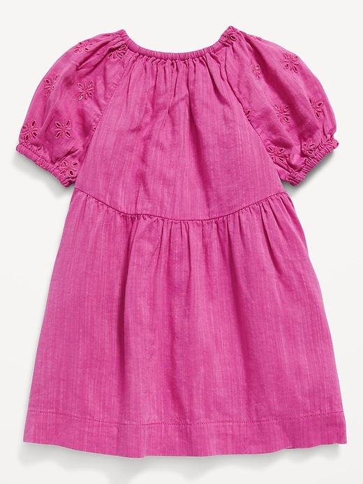 View large product image 2 of 2. Puff-Sleeve Floral-Eyelet Dress for Baby