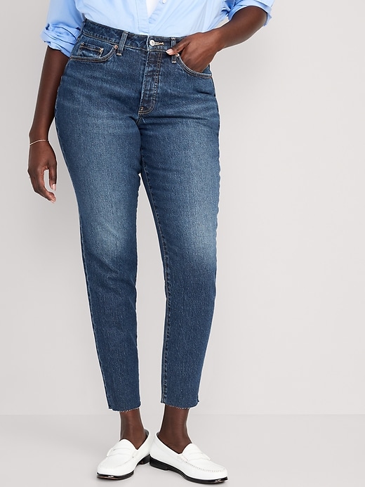 Image number 5 showing, Curvy High-Waisted Button-Fly OG Straight Ankle Jeans