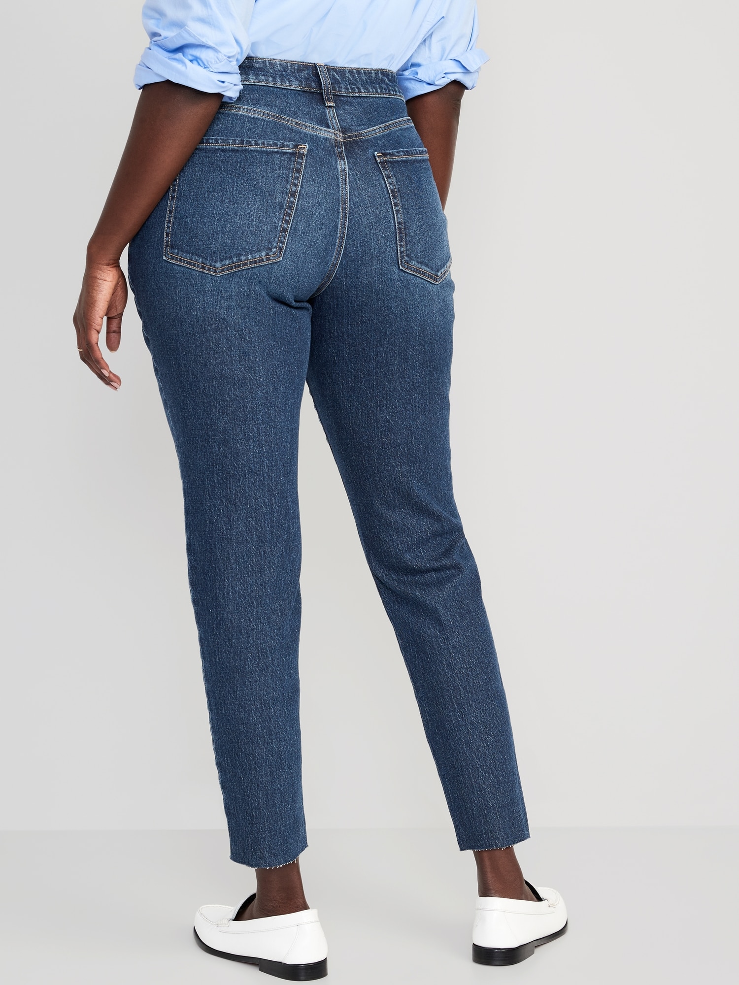 Jeans Old Navy High-Waisted O.G. Straight Ripped Cut-Off Ankle para Mujer