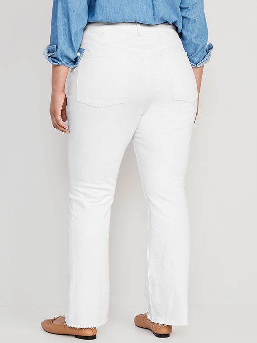 Image number 8 showing, Extra High-Waisted Button-Fly White-Wash Cut-Off Kicker Boot-Cut Jeans