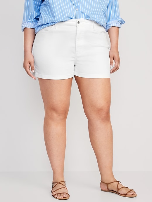 Image number 7 showing, High-Waisted Wow White-Wash Straight Jean Shorts -- 3-inch inseam