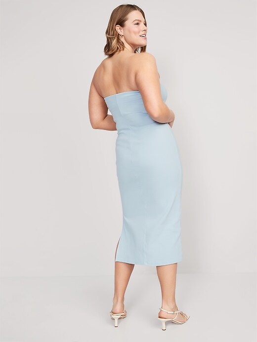 Image number 6 showing, Fitted Rib-Knit Midi Tube Dress