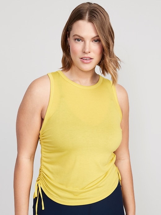 Image number 5 showing, UltraLite Ruched Tie Tank Top