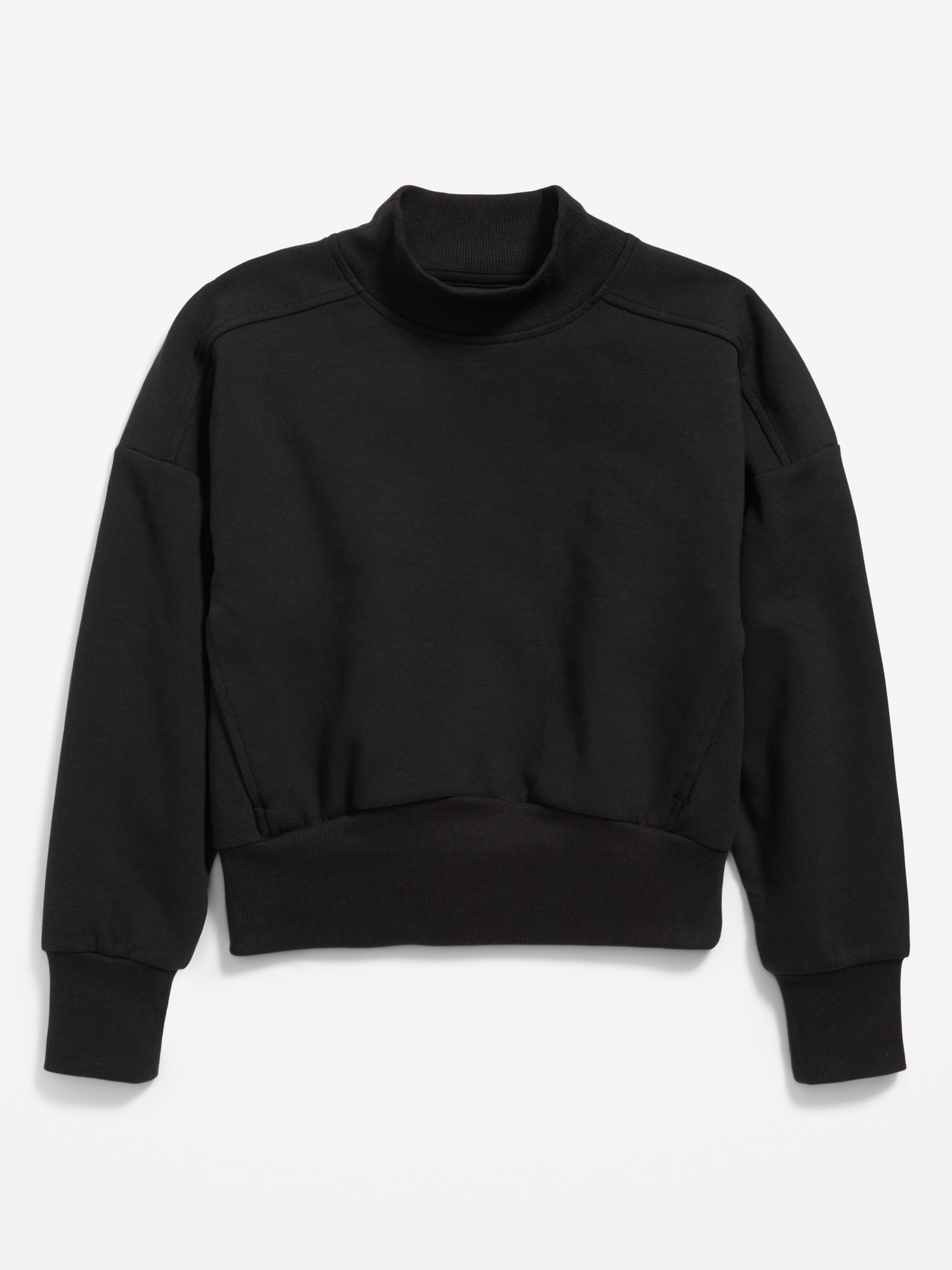 Old Navy Dynamic Fleece Mock-Neck Hidden-Pocket Sweatshirt for Girls black. 1