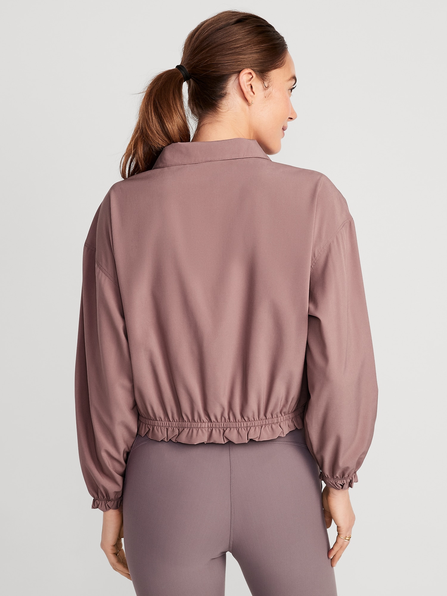 StretchTech Packable Ruffle-Trim Jacket | Old Navy