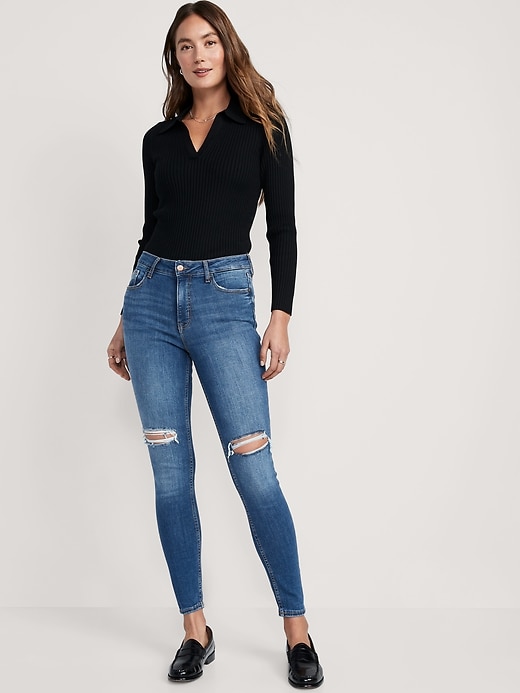 High-Waisted Rockstar Super-Skinny Ripped Jeans for Women | Old Navy