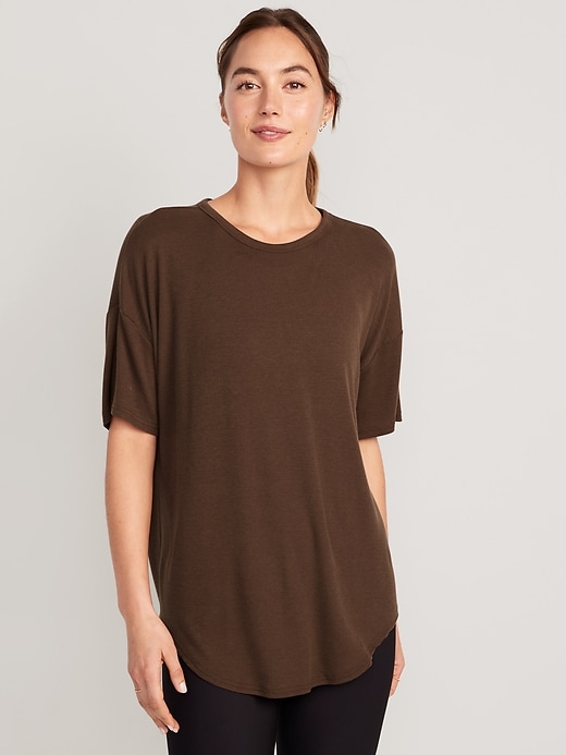 UltraLite Rib-Knit Tunic T-Shirt | Old Navy