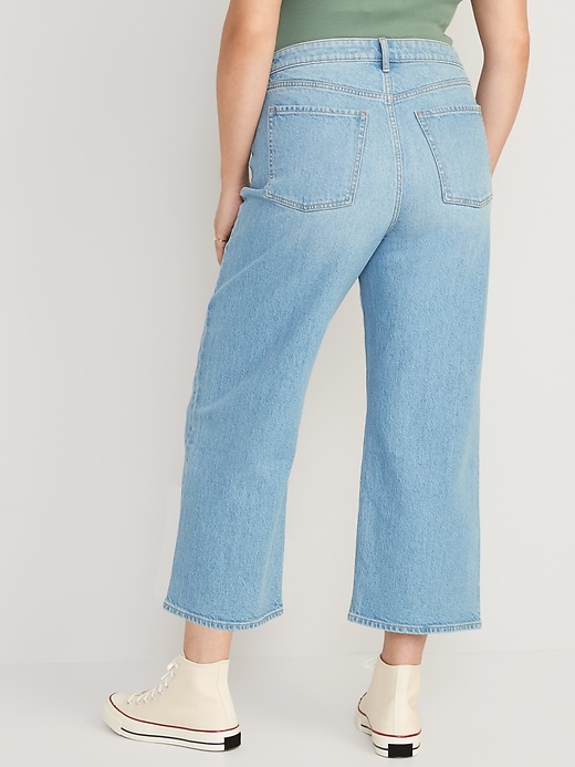 Image number 5 showing, Extra High-Waisted Cropped Wide-Leg Jeans