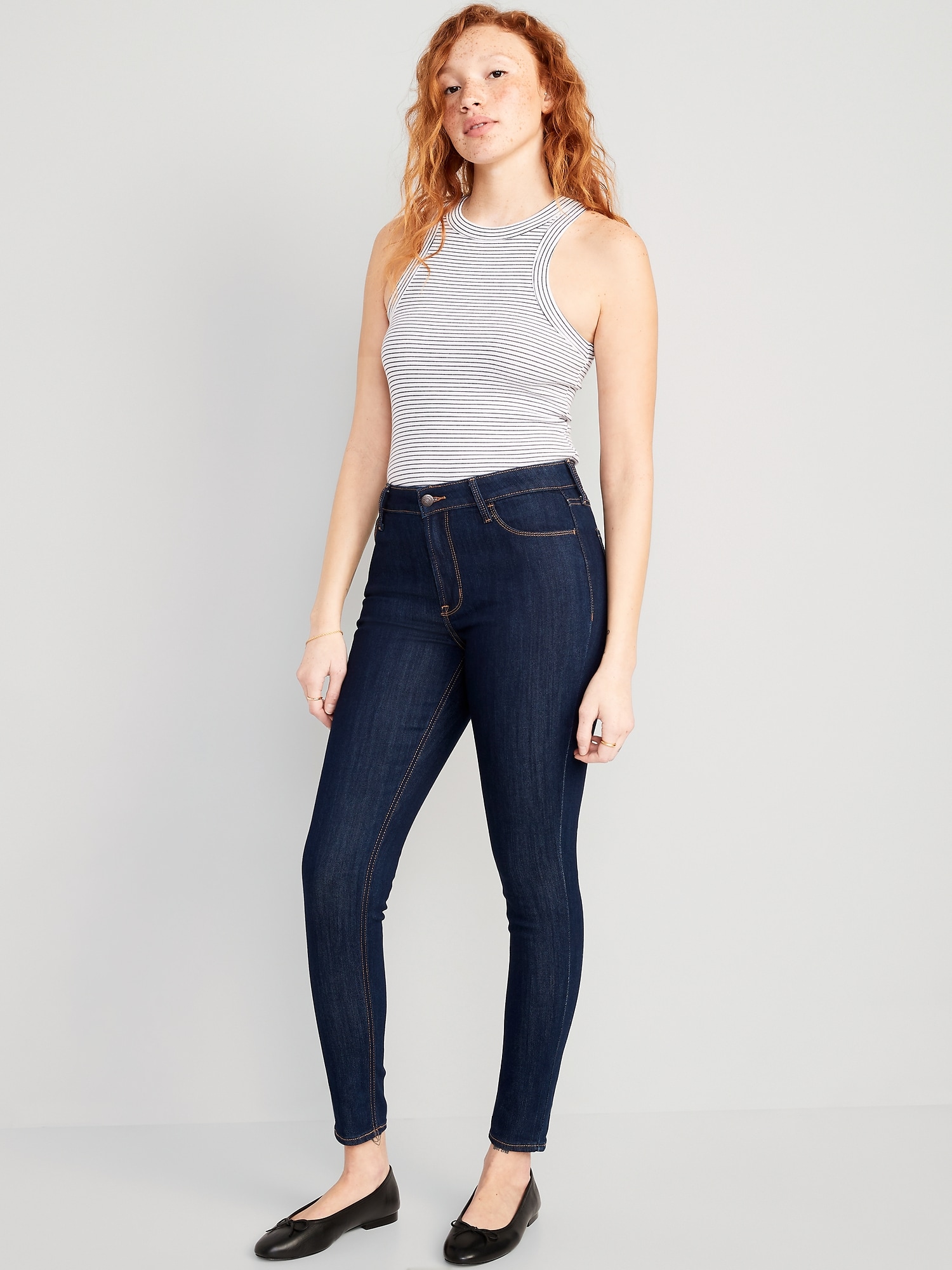 Old Navy High-Waisted Wow Super-Skinny Jeans blue. 1